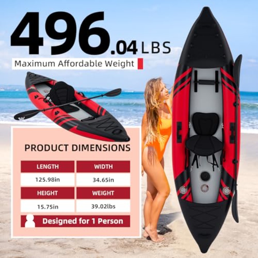 1-Person Inflatable Kayak For  - đánh giá và giá Drop Stitch Touring Kayak 1 Person