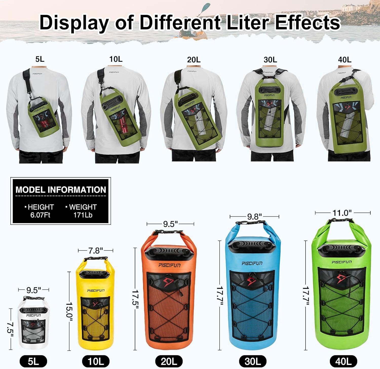 Piscifun Dry Bag, Waterproof F - đánh giá và giá Dry Bag Backpack 30L Waterproof