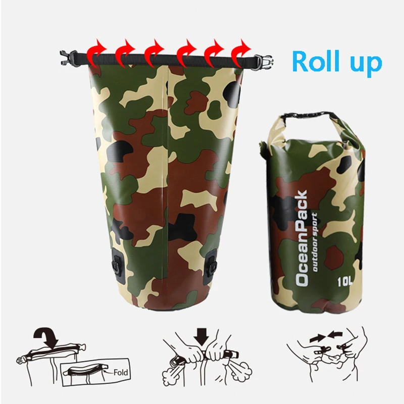 Waterproof Dry Bag Camouflage  - đánh giá và giá Dry Bag Backpack 30L Waterproof