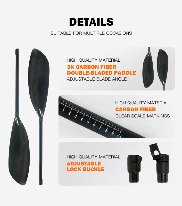 3k Full Carbon Fiber 2 Pieces  - đánh giá và giá Kayak Paddle Carbon Fiber 2 Piece