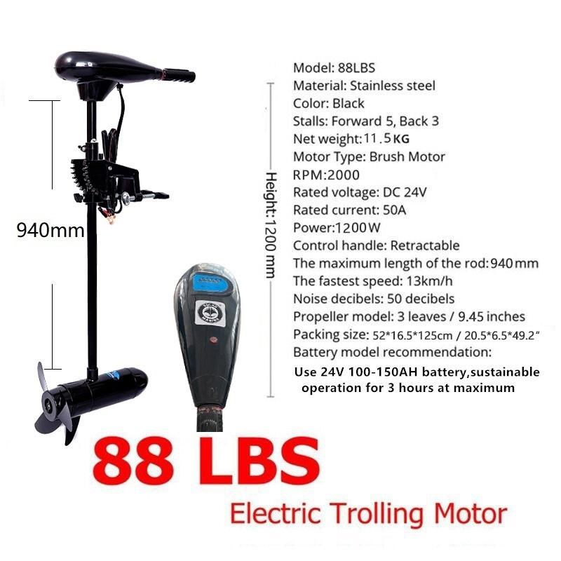 PVC Inflatable Kayak 88lbs 24V - đánh giá và giá Electric Trolling Motor Kayak Mount