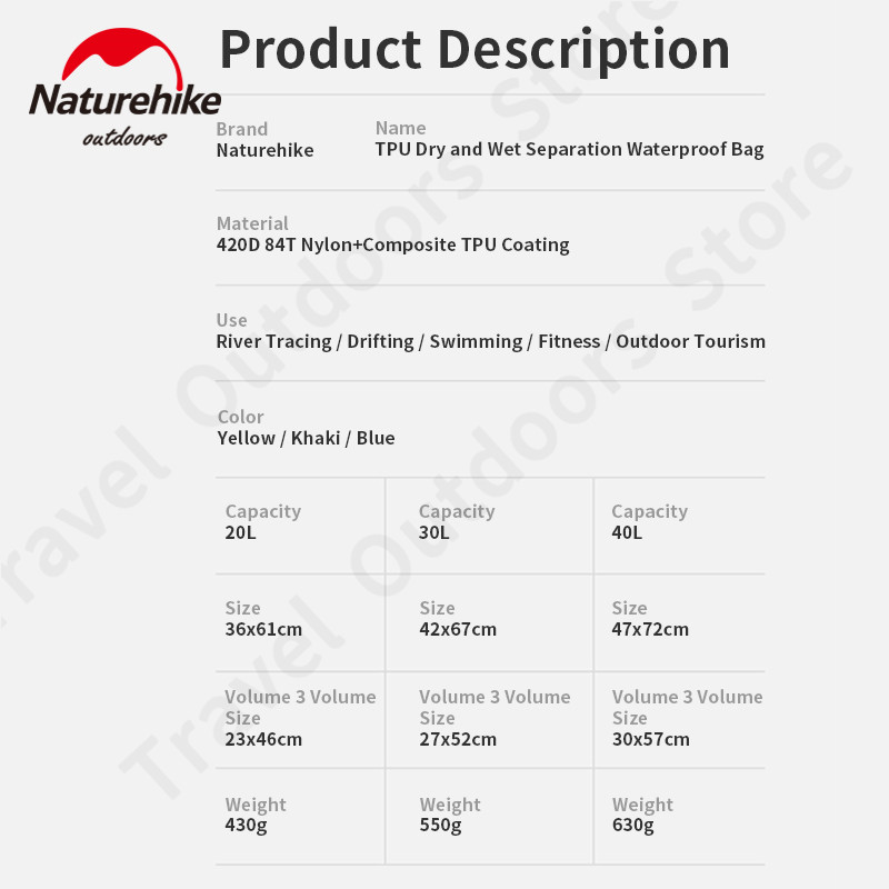Naturehike Waterproof Backpack - đánh giá và giá Dry Bag Backpack 30L Waterproof